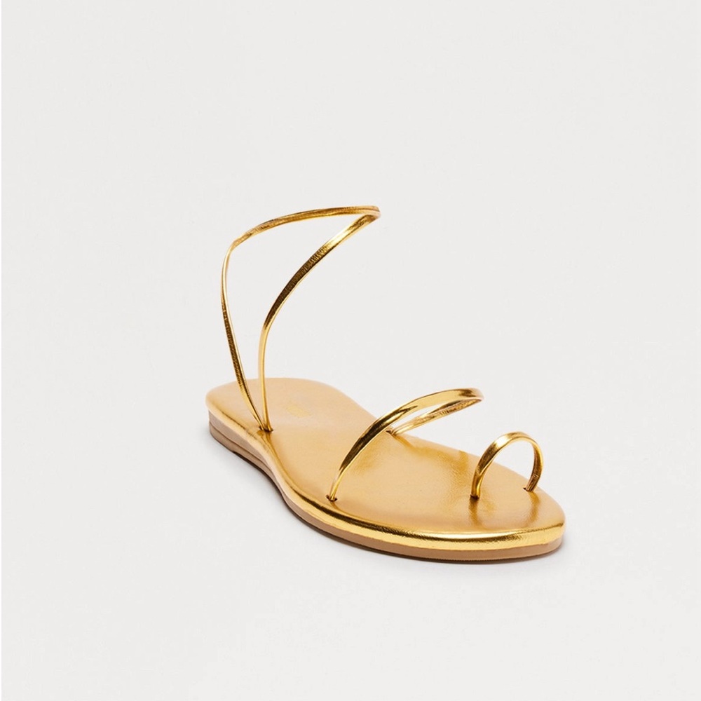 Metallic Gold Strappy Sandals